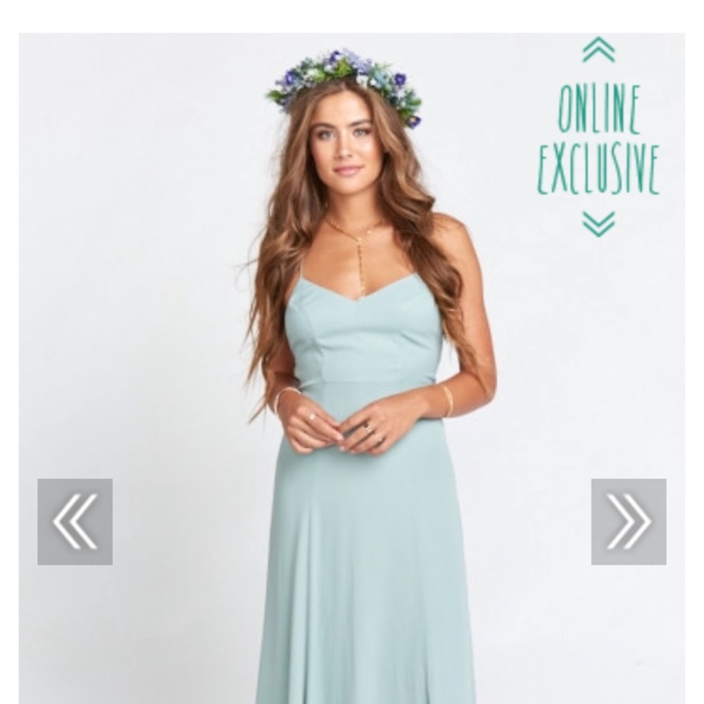 Show Me Your MuMu Silver sage crisp goddess gown.